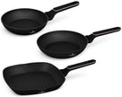 BerlingerHaus Set de Sartenes Negras y Rosadas 3 Piezas - ø 20, 24 & 28 cm - apto para todas las fuentes de calor - recubrimiento antiadherente estándar