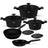 BerlingerHaus Cookware Set Black Rose Gold 7-Piece - Cooking Pot ø 20, 24, 28 cm & Frying Pan ø 20, 24 cm - Suitable for All Heat Sources