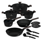 BerlingerHaus Cookware Set Black Rose Gold 11-Piece - Cooking Pot ø 20, 24, 28 cm, Frying Pan ø 24, 28 cm & Saucepan ø 16 cm - Suitable for All Heat Sources