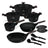 BerlingerHaus Cookware Set Black Rose Gold 11-Piece - Cooking Pot ø 20, 24, 28 cm, Frying Pan ø 24, 28 cm & Saucepan ø 16 cm - Suitable for All Heat Sources