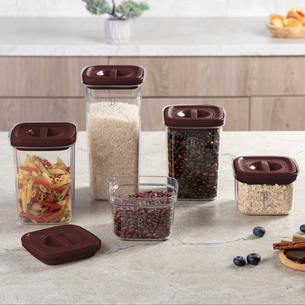 BerlingerHaus Storage Jar Set Matte Bordeaux 5-piece