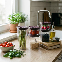 BerlingerHaus Storage Jar Set Matte Bordeaux 5-piece