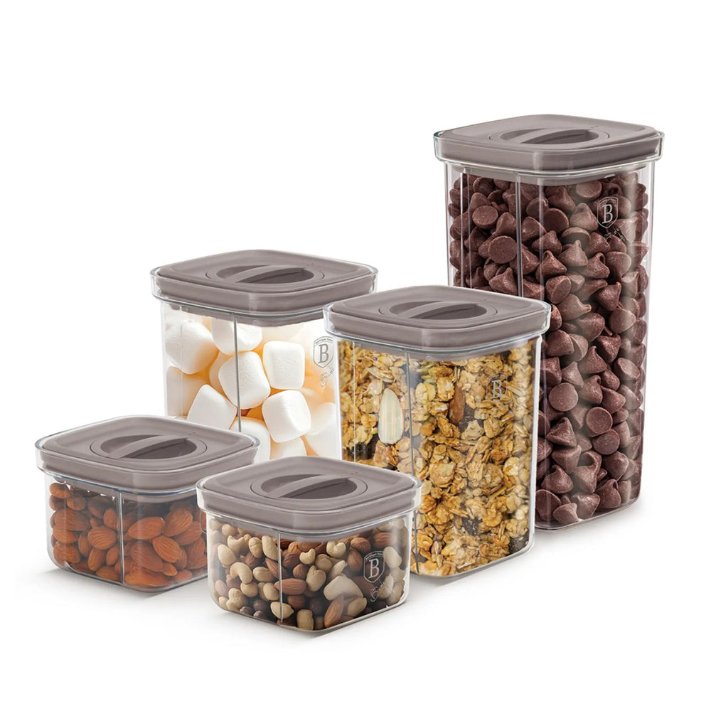 BerlingerHaus Storage Jar Set Taupe 5-piece