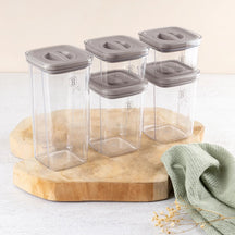 BerlingerHaus Storage Jar Set Taupe 5-piece