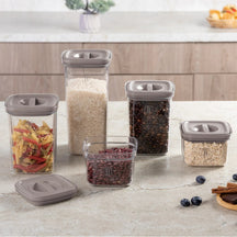 BerlingerHaus Storage Jar Set Taupe 5-piece