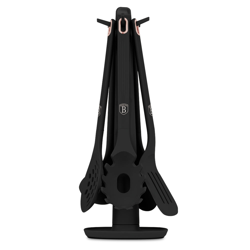 BerlingerHaus Kitchen Utensil Set with Stand Black Rose Gold - Silicone - 6-piece