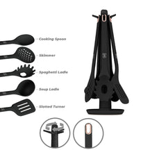 BerlingerHaus Kitchen Utensil Set with Stand Black Rose Gold - Silicone - 6-piece