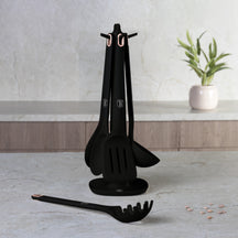 BerlingerHaus Kitchen Utensil Set with Stand Black Rose Gold - Silicone - 6-piece