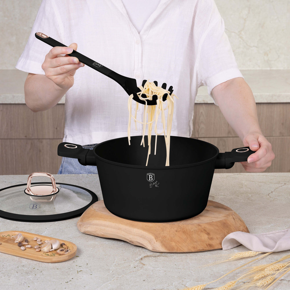 BerlingerHaus Kitchen Utensil Set with Stand Black Rose Gold - Silicone - 6-piece