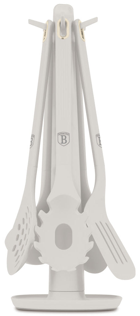 BerlingerHaus Kitchen Utensil Set with Standard Matte Cream - Silicone - 6-piece