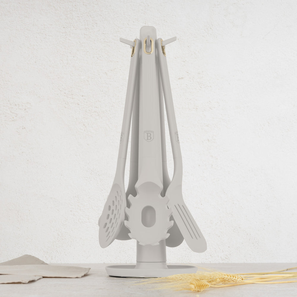 BerlingerHaus Kitchen Utensil Set with Standard Matte Cream - Silicone - 6-piece