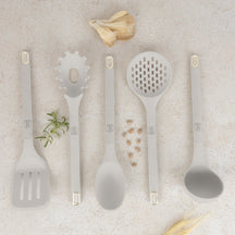 BerlingerHaus Kitchen Utensil Set with Standard Matte Cream - Silicone - 6-piece