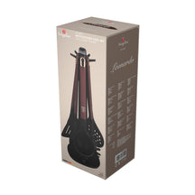 BerlingerHaus Kitchen Utensil Set with Rotating Stand Matte Bordeaux - Silicone - 6-Piece
