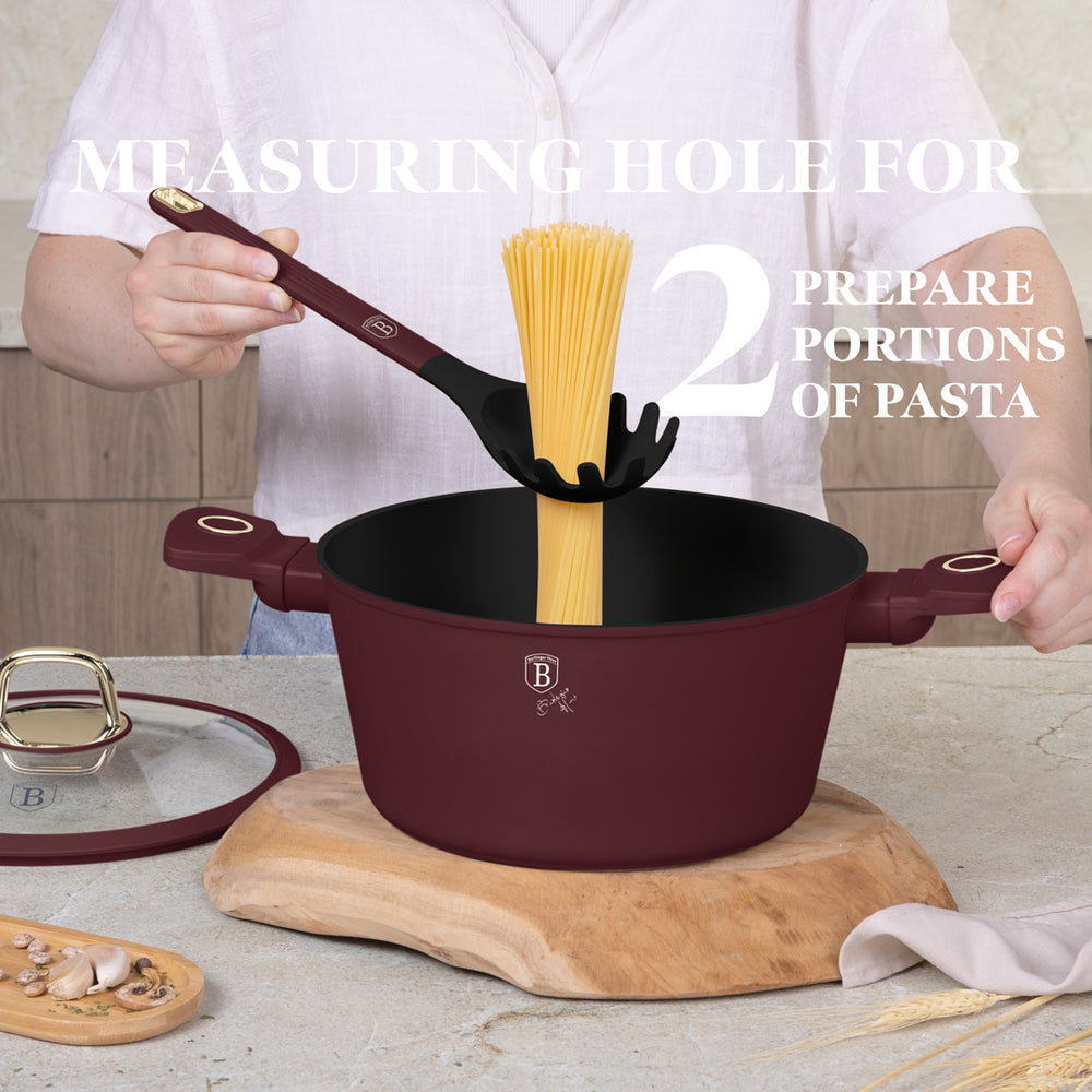 BerlingerHaus Kitchen Utensil Set with Rotating Stand Matte Bordeaux - Silicone - 6-Piece