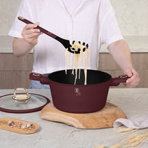 BerlingerHaus Kitchen Utensil Set with Rotating Stand Matte Bordeaux - Silicone - 6-Piece