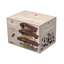 BerlingerHaus Glass Food Storage Containers Matte Bordeaux - 3-piece - 570 ml, 840 ml & 1.18 Liter