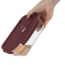 BerlingerHaus Glass Food Storage Containers Matte Bordeaux - 3-piece - 570 ml, 840 ml & 1.18 Liter