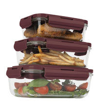 BerlingerHaus Glass Food Storage Containers Matte Bordeaux - 3-piece - 570 ml, 840 ml & 1.18 Liter