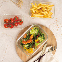 BerlingerHaus Glass Food Storage Containers Matte Bordeaux - 3-piece - 570 ml, 840 ml & 1.18 Liter