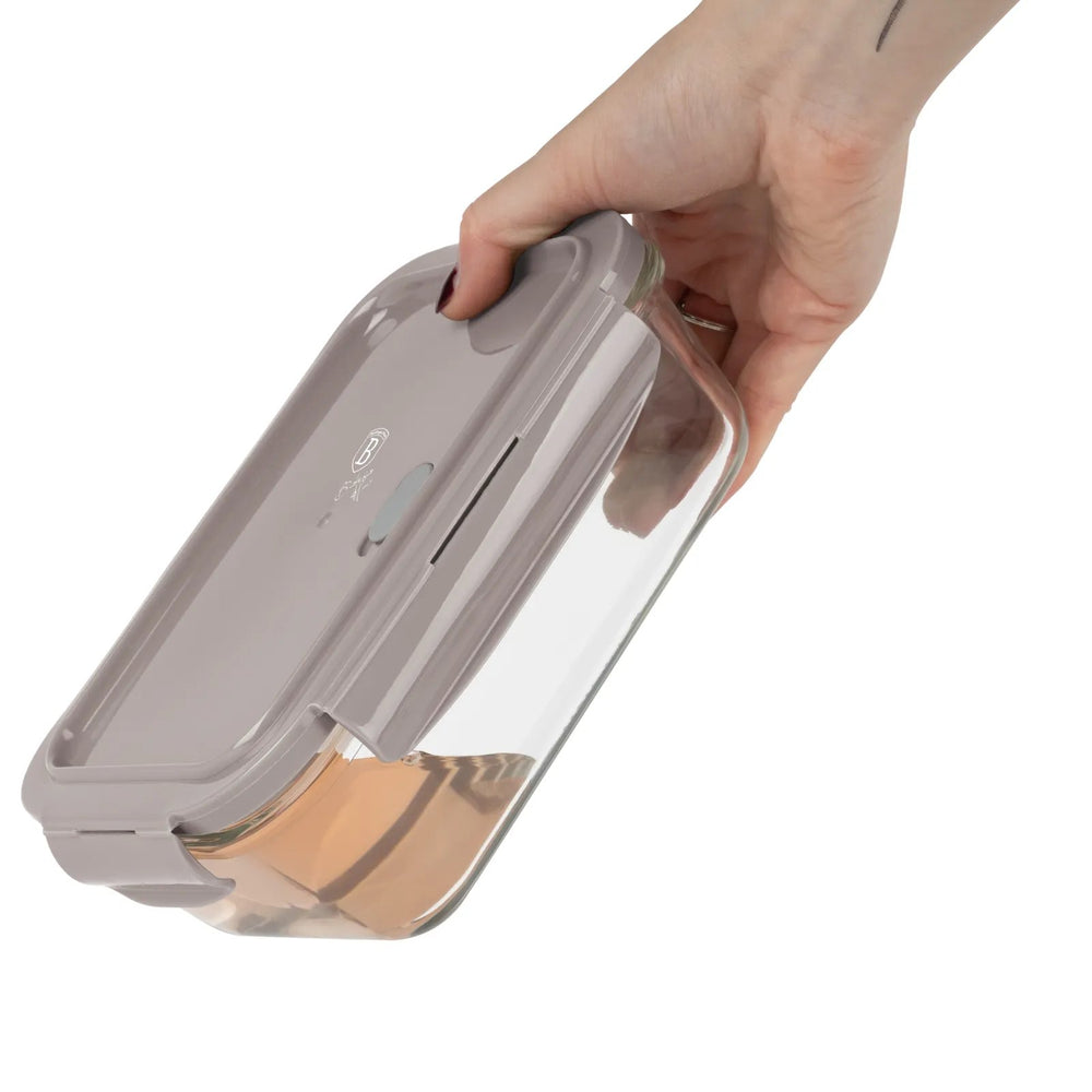 BerlingerHaus Glass Food Storage Containers Taupe - 3-piece - 570 ml, 840 ml & 1.18 Liter