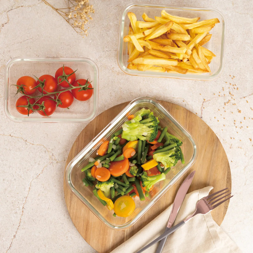 BerlingerHaus Glass Food Storage Containers Taupe - 3-piece - 570 ml, 840 ml & 1.18 Liter