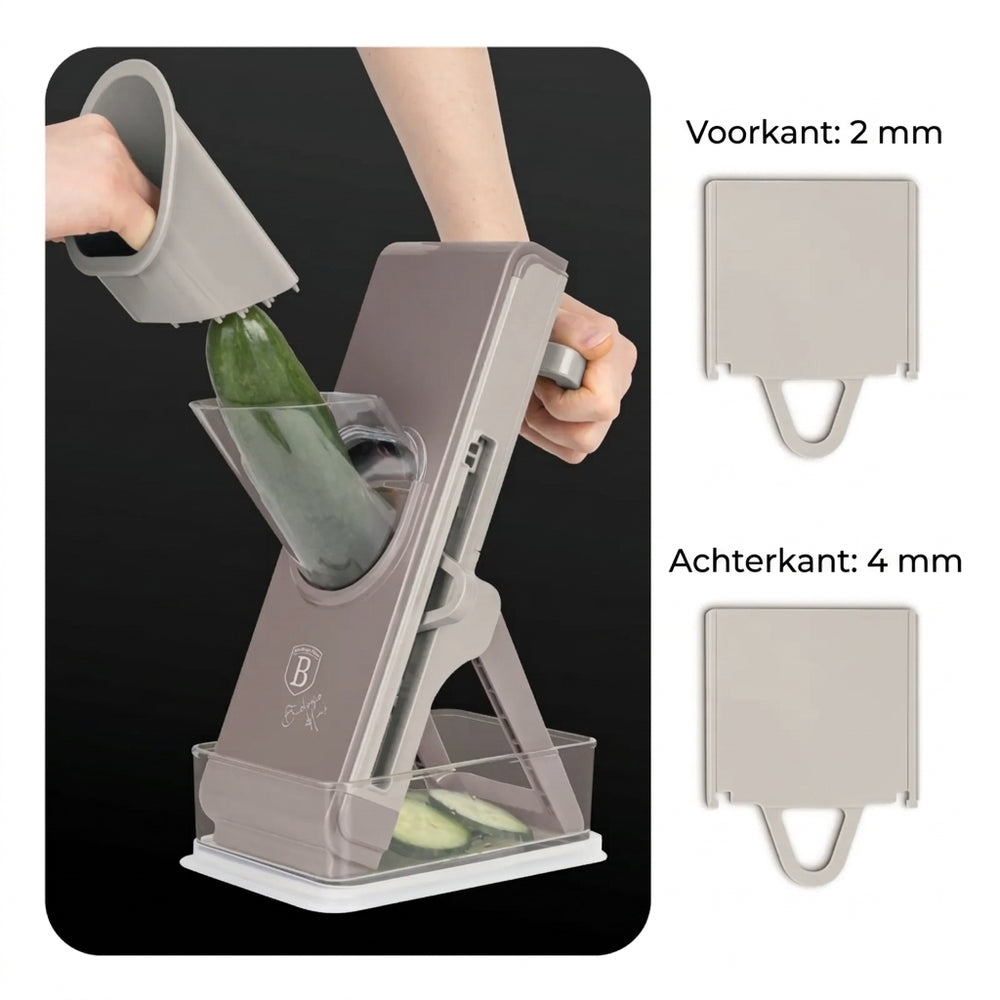 BerlingerHaus Mandoline / Vegetable Slicer Taupe - with Collection Tray