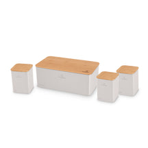 BerlingerHaus Bread Box / Bread Container with Storage Canisters Matte Cream - 4-piece