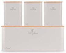 BerlingerHaus Bread Box / Bread Container with Storage Canisters Matte Cream - 4-piece