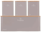 BerlingerHaus Panera con Botes de Almacenamiento Taupe - 4 piezas