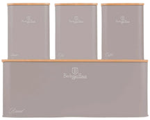 BerlingerHaus Panera con Botes de Almacenamiento Taupe - 4 piezas