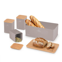 BerlingerHaus Panera con Botes de Almacenamiento Taupe - 4 piezas