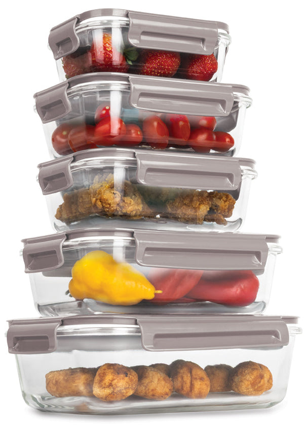 BerlingerHaus Glass Food Storage Containers Taupe - 5-piece