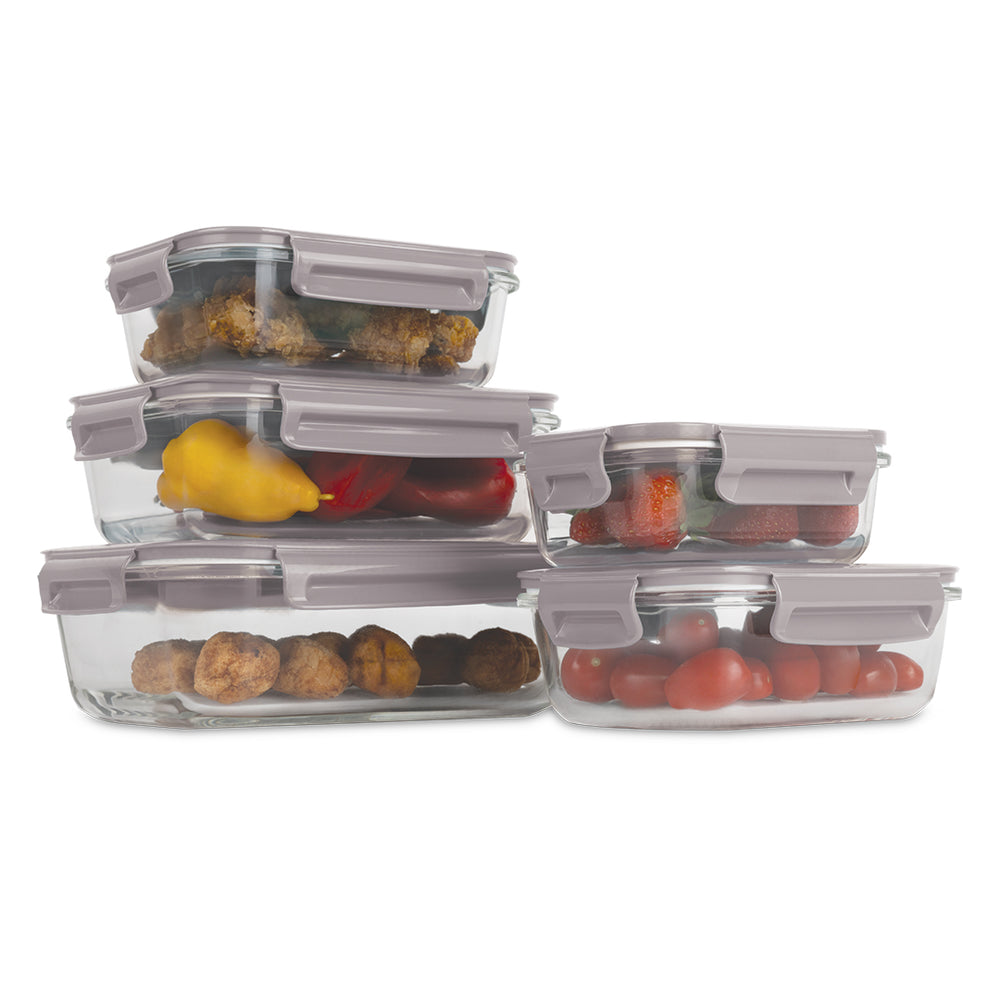 BerlingerHaus Glass Food Storage Containers Taupe - 5-piece