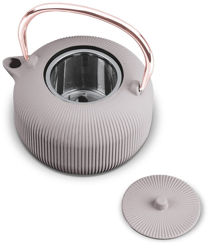 BerlingerHaus Teapot with Stainless Steel Filter - Cast Iron Matte Taupe - 1 Liter