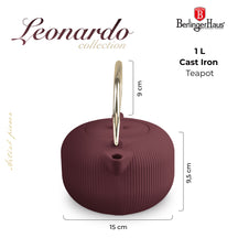 BerlingerHaus Tetera con Filtro de Acero Inoxidable - Hierro Fundido Mate Burdeos - 1 Litro