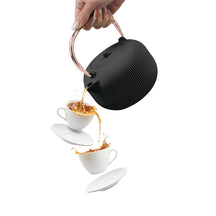 BerlingerHaus Teapot with Stainless Steel Filter - Cast Iron Black Rose Gold - 1 Liter