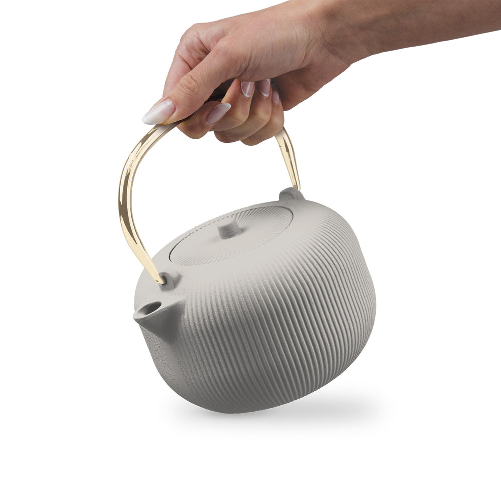 BerlingerHaus Teapot with Stainless Steel Filter - Cast Iron Matte Cream - 1 Liter