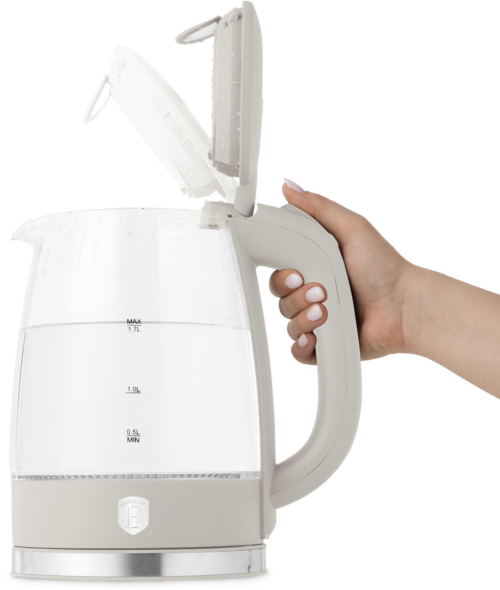 BerlingerHaus Electric Kettle Glass Matte Cream - 1.7 Liter - 2200W