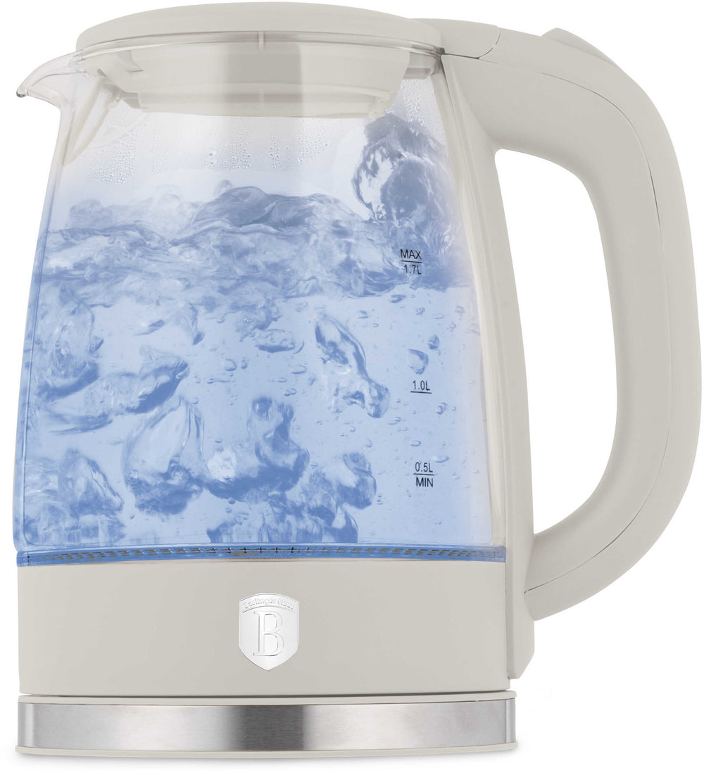 BerlingerHaus Electric Kettle Glass Matte Cream - 1.7 Liter - 2200W
