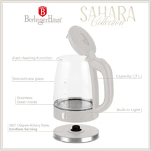 BerlingerHaus Electric Kettle Glass Matte Cream - 1.7 Liter - 2200W