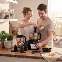 BerlingerHaus Food Processor / Food Chopper 8-in-1 Black Rose Gold - 500W