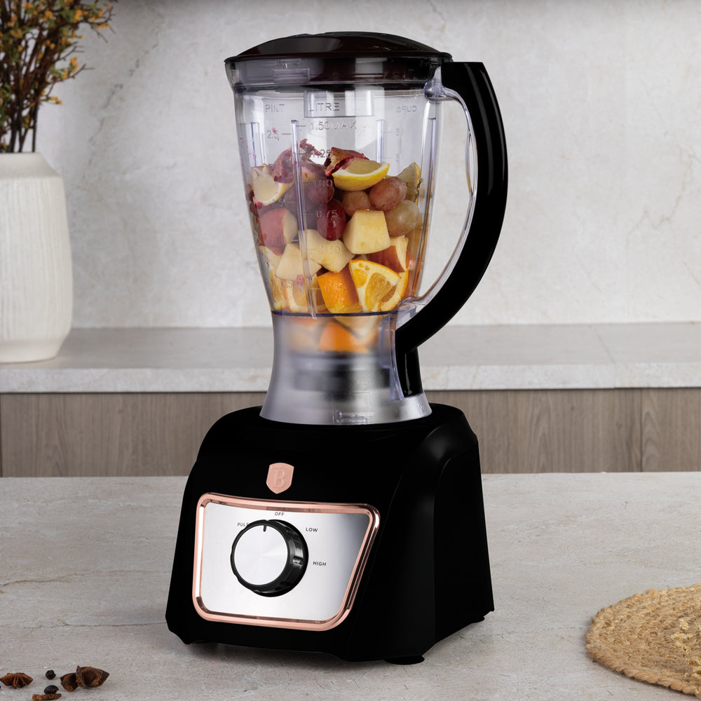 BerlingerHaus Food Processor / Food Chopper 8-in-1 Black Rose Gold - 500W