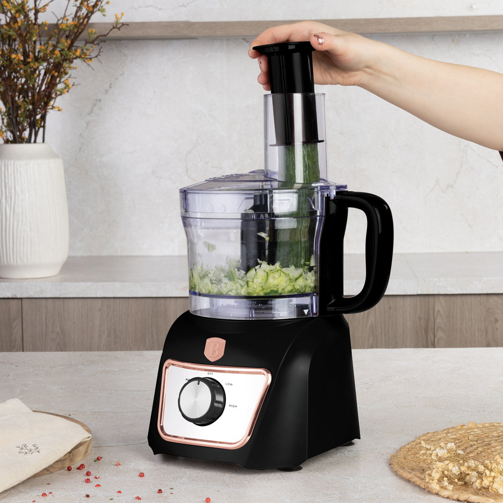 BerlingerHaus Food Processor / Food Chopper 8-in-1 Black Rose Gold - 500W