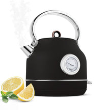 BerlingerHaus Hervidor de Agua Negro Roségold - con Termómetro - 1.7 Litros - 2200W