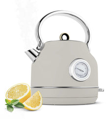 BerlingerHaus Hervidor de Agua Mate Crema - con Termómetro - 1.7 Litros - 2200W