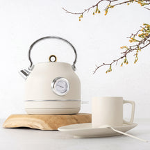 BerlingerHaus Hervidor de Agua Mate Crema - con Termómetro - 1.7 Litros - 2200W