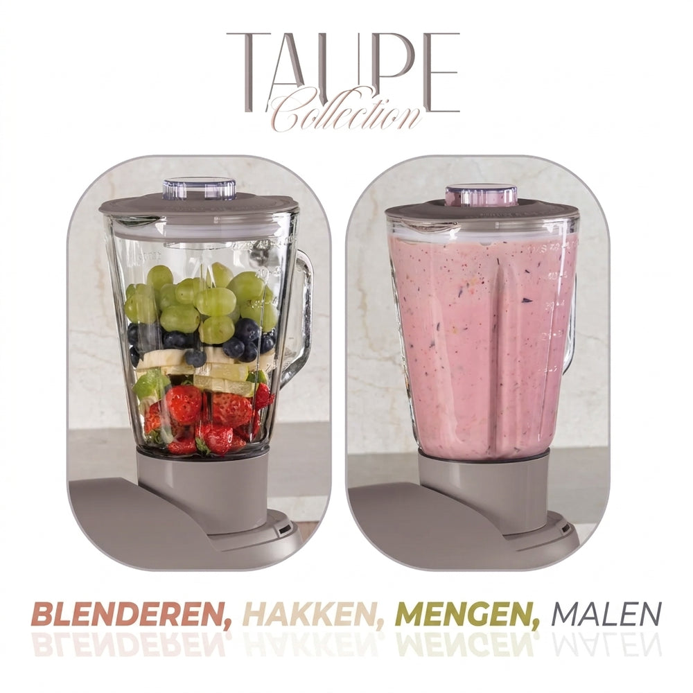 BerlingerHaus Multifunctional Stand Mixer Taupe - 4-in-1 - 1500W