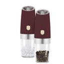 BerlingerHaus Electric Pepper and Salt Mill Set Gravity Matte Bordeaux - Ceramic Mill - 2-Piece