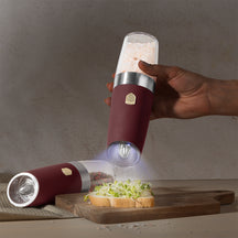 BerlingerHaus Electric Pepper and Salt Mill Set Gravity Matte Bordeaux - Ceramic Mill - 2-Piece