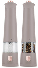 BerlingerHaus Electric Pepper and Salt Mill Set Taupe - Ceramic Mill - 2-Piece